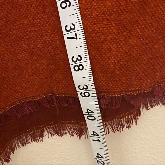 ZARA ACCESSORIES color blocked fall Orange Gold copper Oversized Scarf 31x78” - Picture 10 of 12